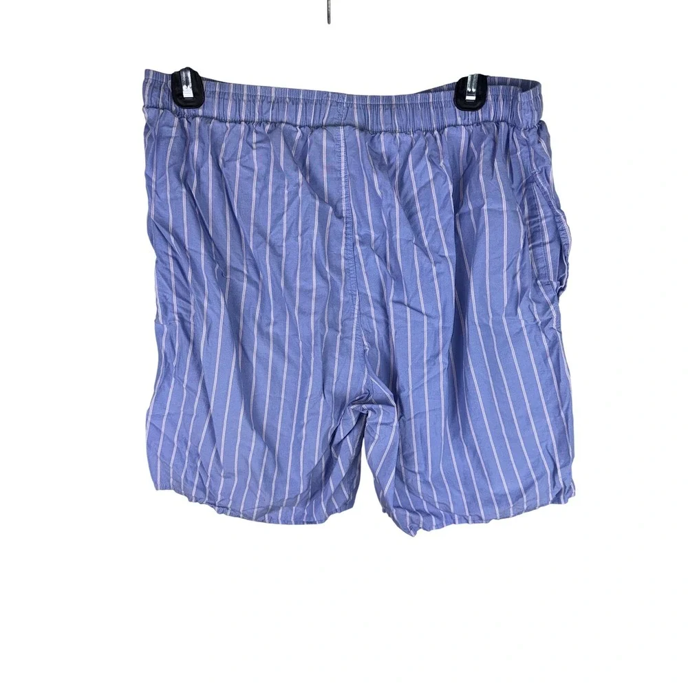 Polo Ralph Lauren Mens Pajama Shorts Blue White Stripe Cotton Sleepwear Medium